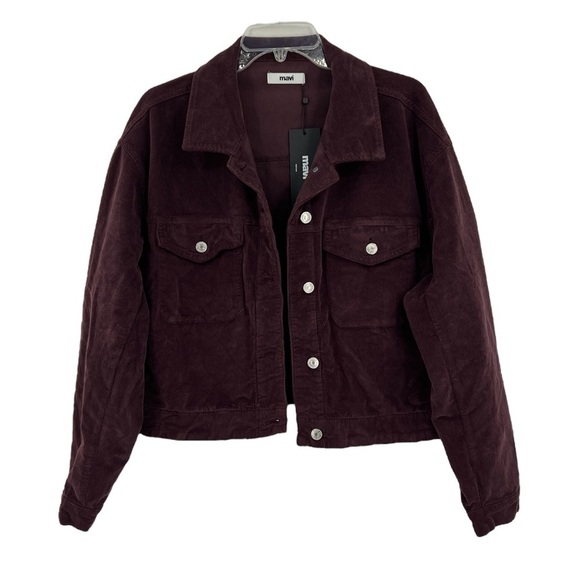 NWT’S Mavi Women's Maren Cropped mahogany corduroy Farmcore Jacket XL New - Picture 2 of 10